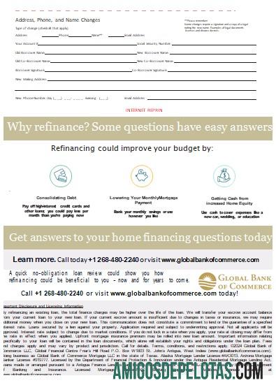 Extrato de hipoteca do banco global de comércio de Antígua e Barbuda, 3 páginas, 3 Scr exemplo